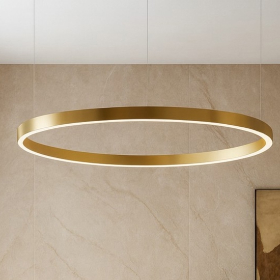 Lampadario cerchio 120cm oro led 72w 3000k dimmerabile