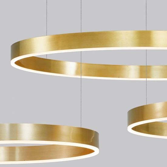 Lampadario cerchio 120cm oro led 72w 3000k dimmerabile