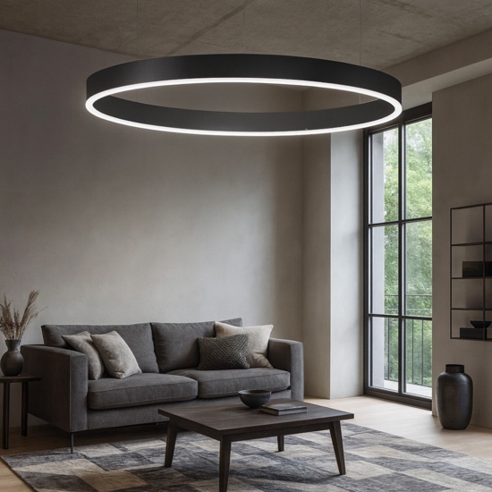 Lampadario anello 100cm led 60w 2700k a 6000k dimmerabile