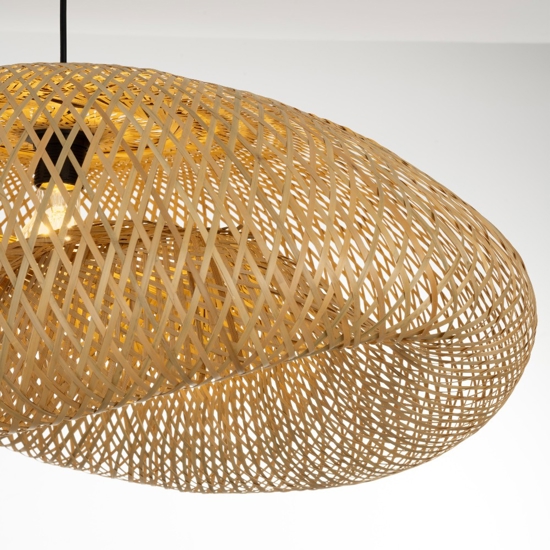 Lampadario da cucina design boho in bambu' diametro 76cm