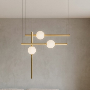 Lampadario design oro nero per soggiorno moderno