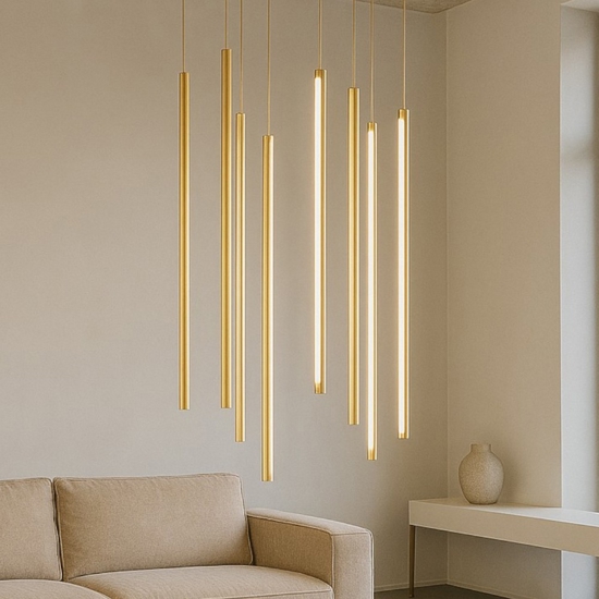 Ondaluce genius lampadario oro design moderno per soggiorno