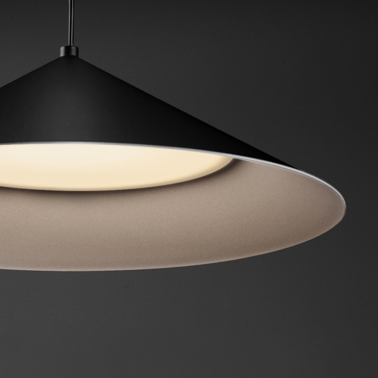 Lampada a sospensione per isola cucina design minimal nera led 3000k