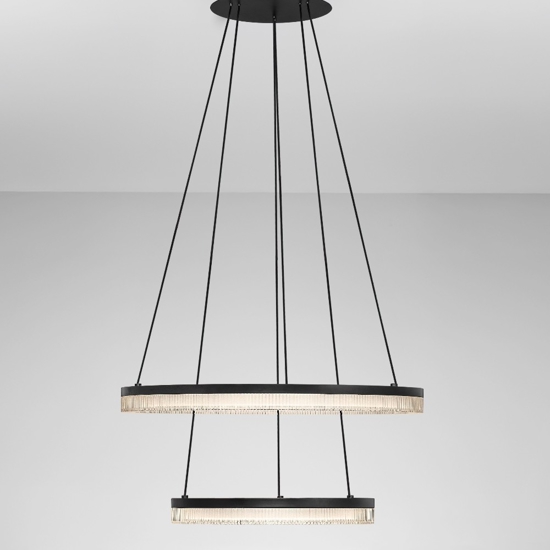 Lampadario moderno nero per salotto led 3000k dimmerabile