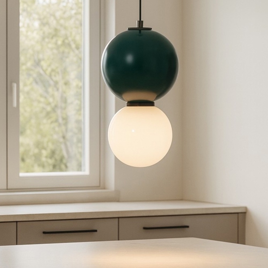 Lampada a sospensione da cucina porcellana verde 18cm led 3000k