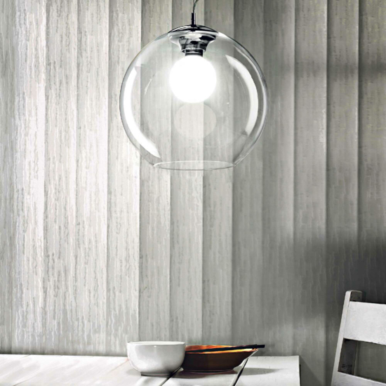Nemo sp1 d40 ideal lux lampadario sfera in vetro trasparente