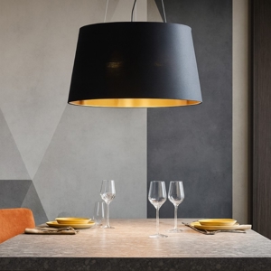 Nordik sp6 ideal lux lampadario cono paralume nero oro