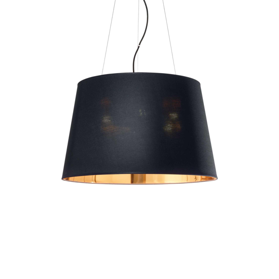 Nordik sp6 ideal lux lampadario cono paralume nero oro