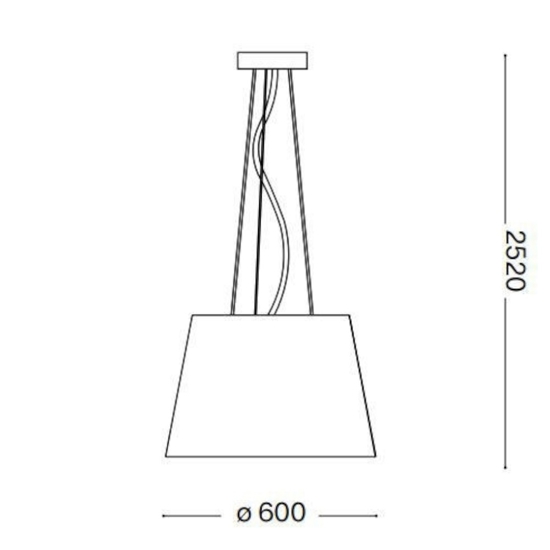 Nordik sp6 ideal lux lampadario cono paralume nero oro