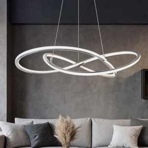 Lampadario design cromato per soggiorno moderno