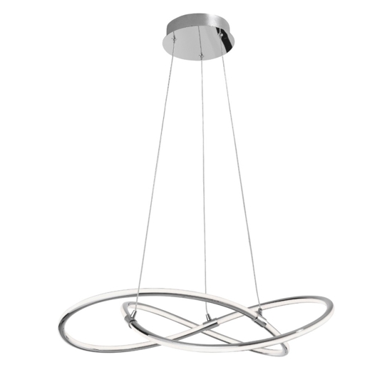 Lampadario design cromato per soggiorno moderno