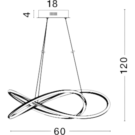 Lampadario design cromato per soggiorno moderno