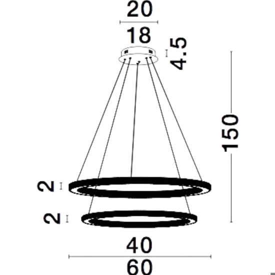 Lampadario moderno cerchi led oro per soggiorno contemporaneo