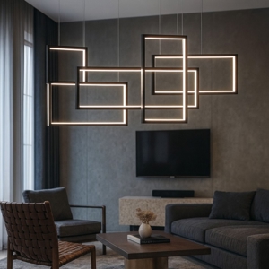 Visualizza i dettagli per Lampadario per soggiorno moderno led dimmerabile 3000k nero design Lampadario per soggiorno moderno led dimmerabile 3000k nero design