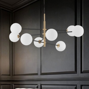 Lampadario dorato moderno nero per soggiorno