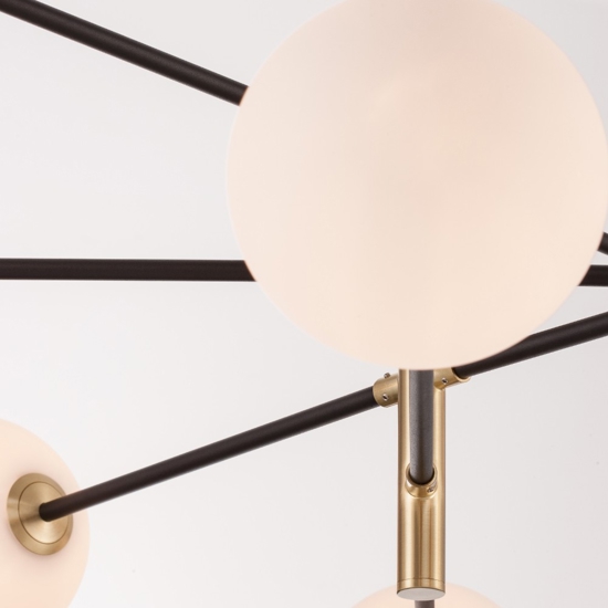 Lampadario dorato moderno nero per soggiorno
