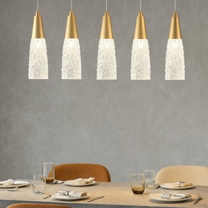 Lampadario oro per sala da pranzo pendenti in vetro