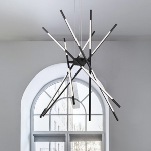 Visualizza i dettagli per Lampadario led nero design moderno 3000k per soggiorno Lampadario led nero design moderno 3000k per soggiorno