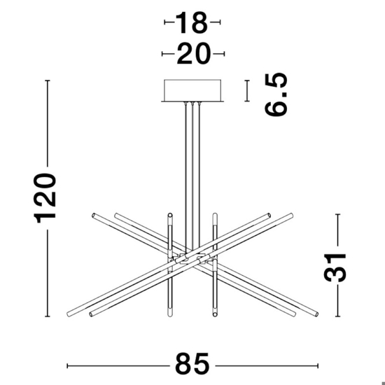 Lampadario led nero design moderno 3000k per soggiorno