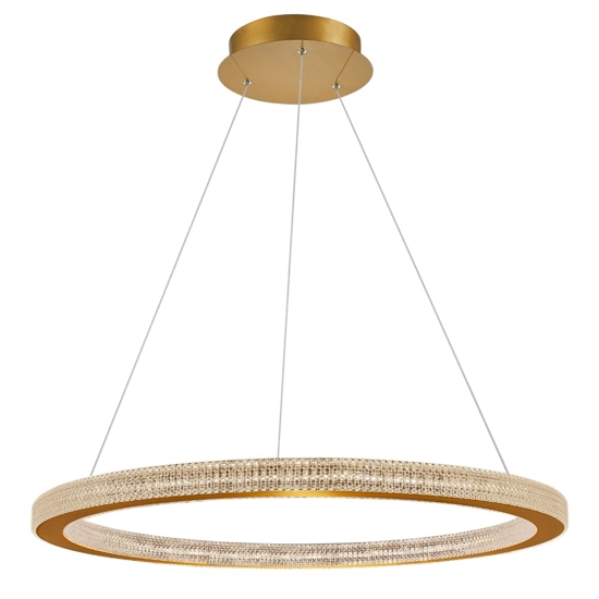 Lampadario cerchio 80cm oro led per salone contemporaneo