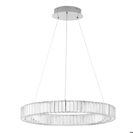 Lampadario per soggiorno led 40w 3500k anello di cristallo