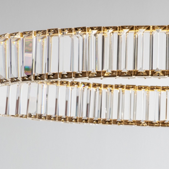 Lampadario cerchi di cristallo per salone stile contemporaneo