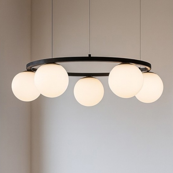 Lampadario led 30w 3200k nero per soggiorno moderno