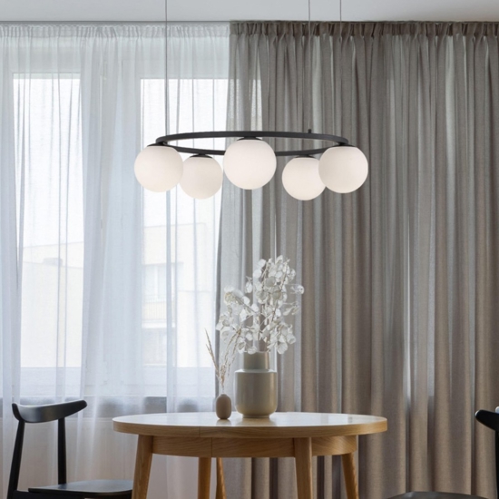 Lampadario led 30w 3200k nero per soggiorno moderno