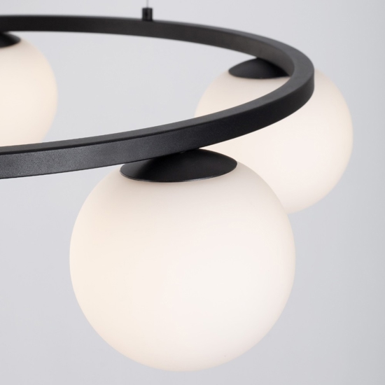 Lampadario led 30w 3200k nero per soggiorno moderno