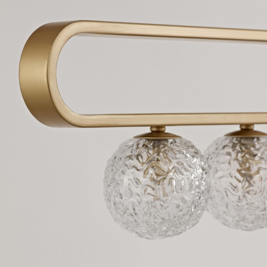 Lampadario moderno per tavolo da soggiorno oro sfere vetro