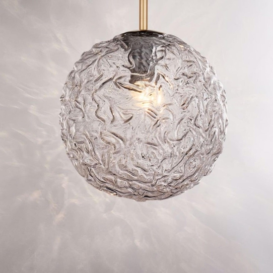 Lampadario moderno per tavolo da soggiorno oro sfere vetro