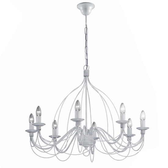 Corte sp8 lampadario ferro batutto bianco ideal lux