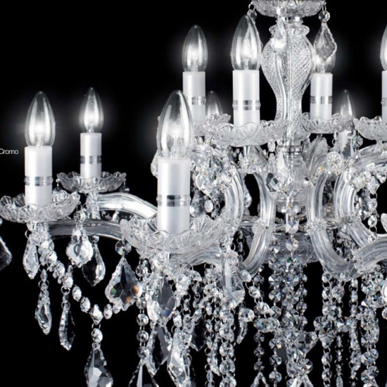 Florian sp6 ideal lux lampadario di cristallo 6 bracci trasparente
