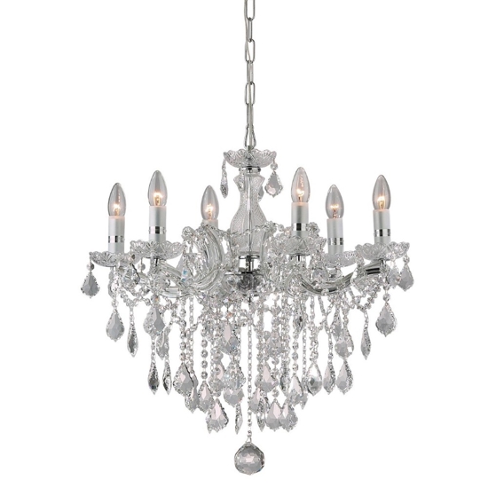Florian sp6 ideal lux lampadario di cristallo 6 bracci trasparente