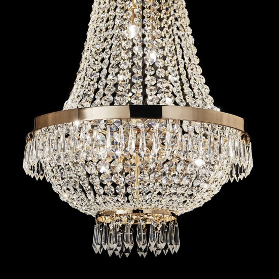 Ideal lux lampadario di cristallo caesar sp6 metallo oro