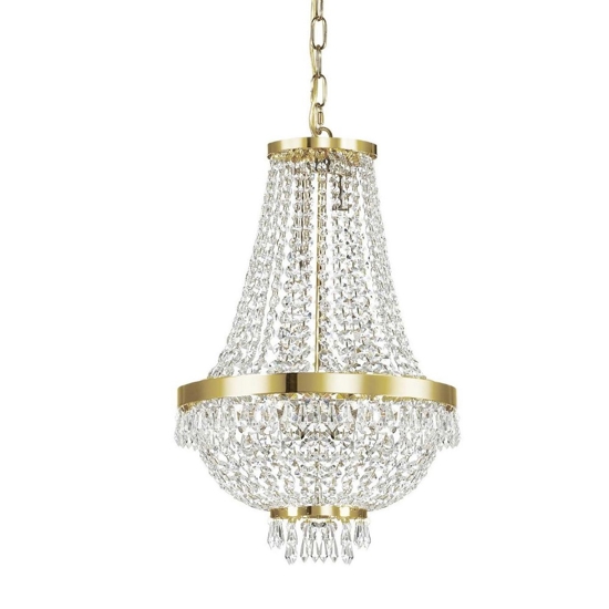 Ideal lux lampadario di cristallo caesar sp6 metallo oro