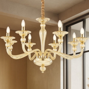 Danieli sp8 ideal lux lampadario di cristallo 8 bracci cristallo ambra