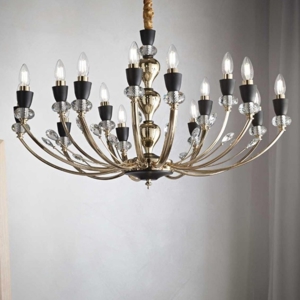 Visualizza i dettagli per Ideal lux vanity sp15 lampadario dorato nero opaco 15 luci Ideal lux vanity sp15 lampadario dorato nero opaco 15 luci