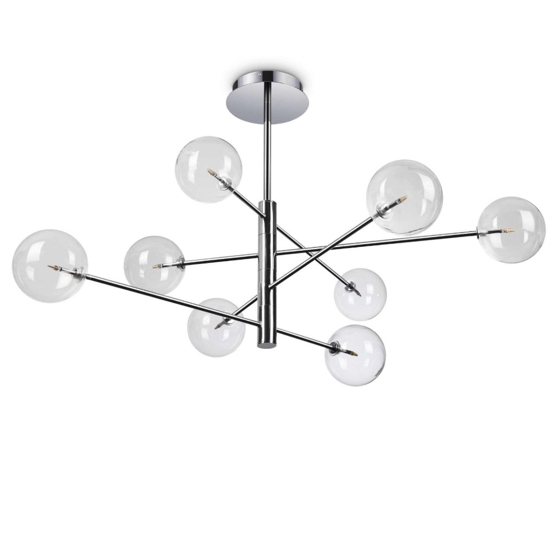Ideal lux equinoxe sp8 lampadario design moderno cromo per soggiorno