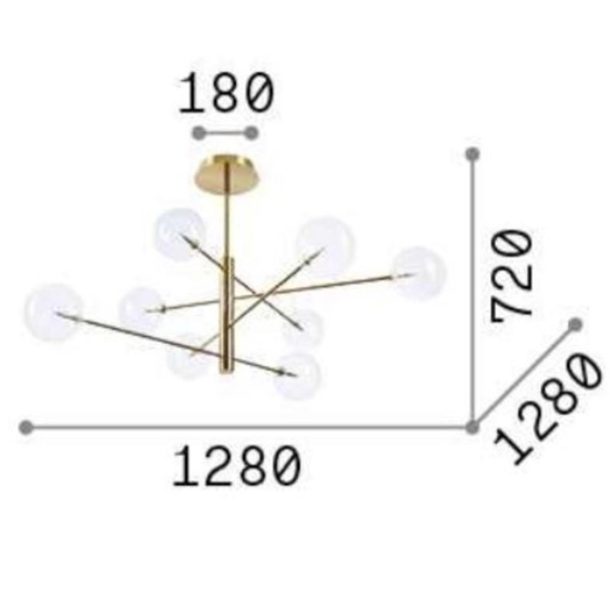 Ideal lux equinoxe sp8 lampadario design moderno cromo per soggiorno