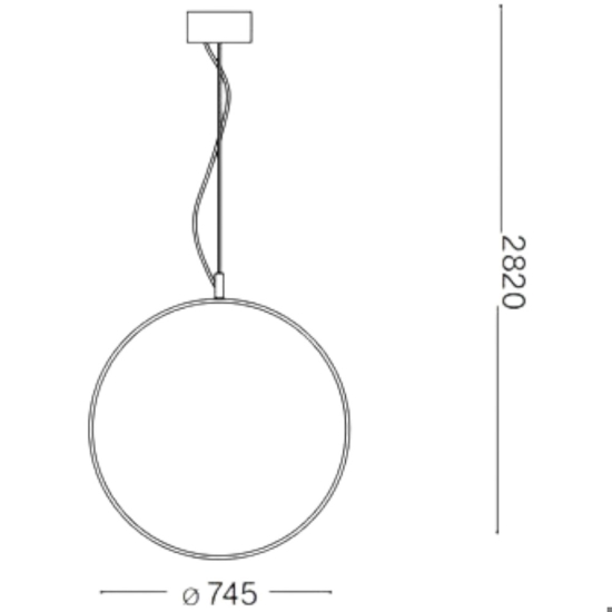 Circus sp d74 ideal lux lampadario moderno nero led 3000k 36w