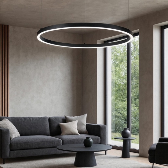 Lampadario nero ideal lux oracle oracle slim sp d070 round 4000k