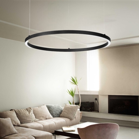 Lampadario nero ideal lux oracle oracle slim sp d070 round 4000k