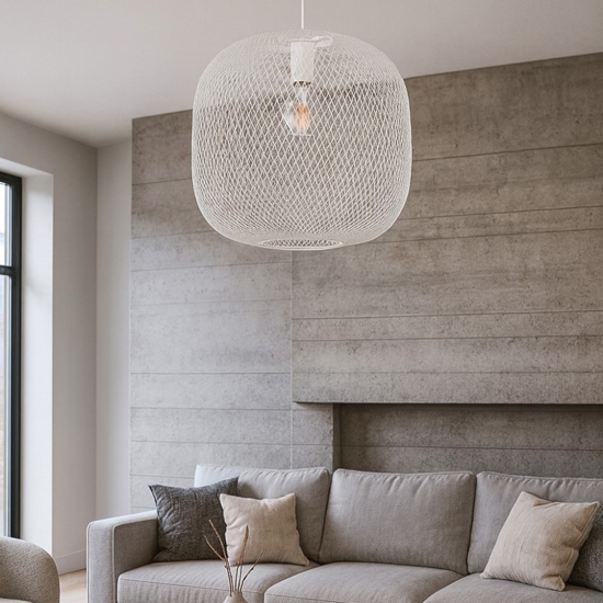 Ideal lux net sp1 d34 lampadario design bianco particolare per soggiorno moderno