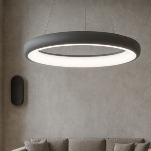 Lampadario cerchio grigio led 32w 3000k dimmerabile