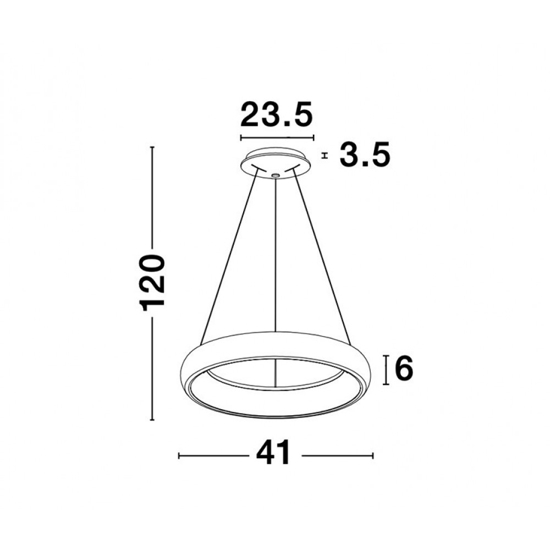 Lampadario cerchio grigio led 32w 3000k dimmerabile