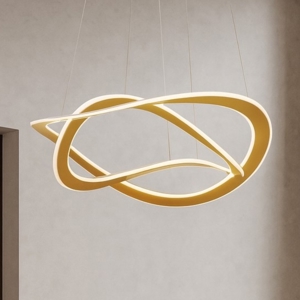 Lampadario oro led 87w 3000k dimmerabile moderna