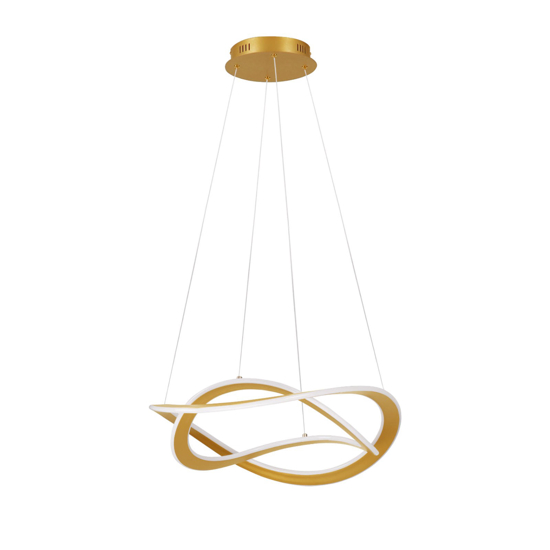 Lampadario oro led 87w 3000k dimmerabile moderna
