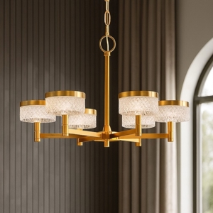 Lampadario dorato per soggiorno led 38w 3000k