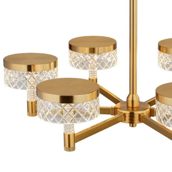 Lampadario dorato per soggiorno led 38w 3000k